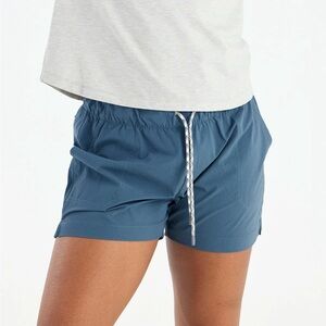 Free Fly Apparel Blue Latitude Athletic Shorts Lightweight Elastic Waist